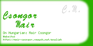 csongor mair business card
